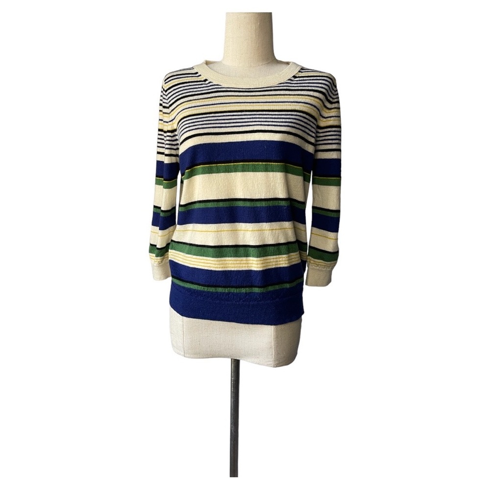 J. Crew stripe crew neck merino wool sweater - Picture 2 of 4